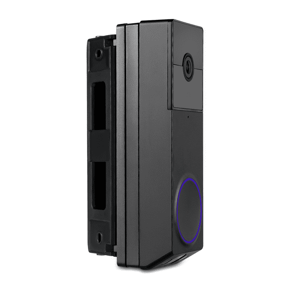 Wasserstein Horizontal Wedge Mount Compatible with Wyze Duo Cam Video Doorbell - Adjustable Angle for Better Viewing for Your Wyze Doorbell Camera - Optional No-Drill Installation (1 Pack, Black)