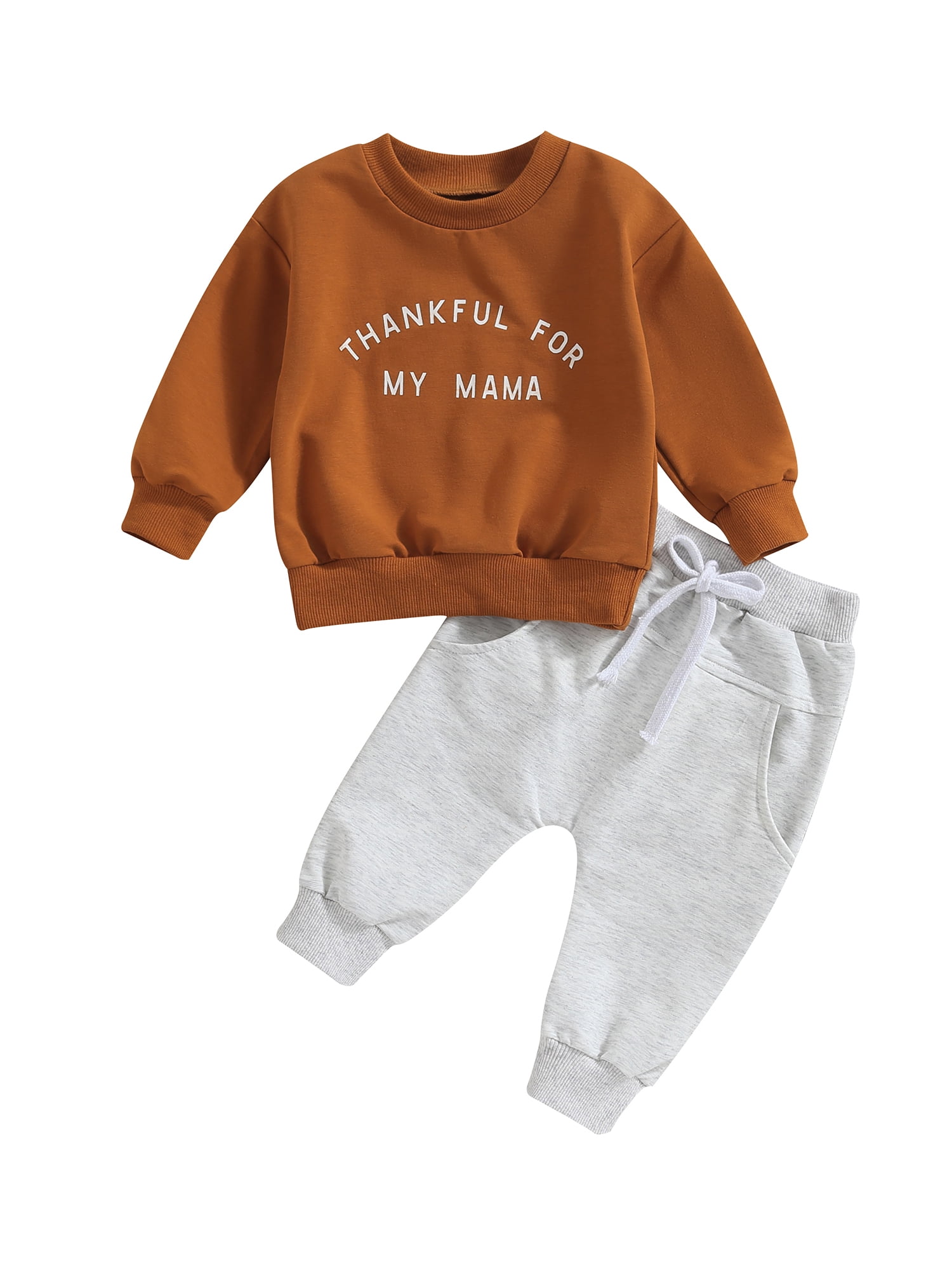 Wassery 2PCS Baby Boy Fall Outfits Set Infant Thanksgiving Clothes Long