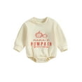 thumbnail image 1 of Wassery 2PCS Baby Boys Girls Sweatshirt Rompers Infant Halloween Clothes Letter Pumpkin Print Long Sleeve Jumpsuit 6M 12M 18M 24M Newborn Cute Fall Outfits, 1 of 9