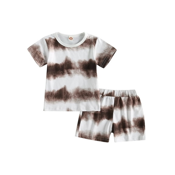 Wassery 2Pcs Toddler Boys Summer Outfits Short Sleeve Tie-Dye Print T-Shirt   Shorts Set 6M-4T Baby Casual Clothes