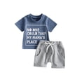 thumbnail image 1 of Wassery Baby Boy Summer Clothes 6 12 18 24 Months Letter Print Short Sleeve T-Shirt Top Shorts Set 2Pcs Toddler Casual Outfits, 1 of 9