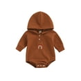 thumbnail image 1 of Wassery Baby Boys Girls Fall Jumpsuits Newborn Cute Clothes Bodysuits Rainbow Embroidery Long Sleeve Hooded Rompers 0-24 Months, 1 of 8