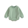 thumbnail image 1 of Wassery Baby Boys Girls Fall Romper Clothes Infant Boys Girls Long Sleeve Solid Color Bodysuits 3M 6M 9M 12M 18M Newborn Boys Girls Autumn Clothing, 1 of 9