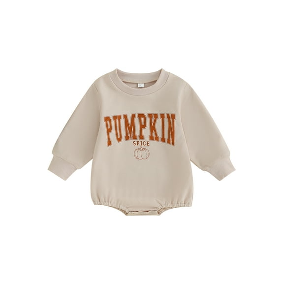 Wassery Baby Boys Girls Halloween Clothes 6M 12M 18M 24M Infant Casual Romper Tops Black Long Sleeve Letter Pumpkin Print Jumpsuit Sweatshirt Fall Outfits 0-24M