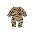thumbnail image 1 of Wassery Baby Boys Girls Jumpsuits Infant Halloween Clothes Long Sleeve Crew Neck Pumpkin Bat Print Fall Romper Newborn Bodysuit Playsuit 0-18M, 1 of 9