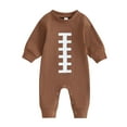 thumbnail image 1 of Wassery Baby Boys Girls One Piece Rompers 3M 6M 12M Newborn Rugby Print Long Sleeve Jumpsuit Pants Newborn Fall Cute Clothes for Boys Girls, 1 of 9