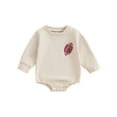 thumbnail image 1 of Wassery Baby Boys Girls Romper Clothes Infant Boys Girls Football Letter Print Long Sleeve Crew Neck Onesie Bodysuits 6M 12M 18M 24M Newborn Boys Girls Fall Playsuits, 1 of 8