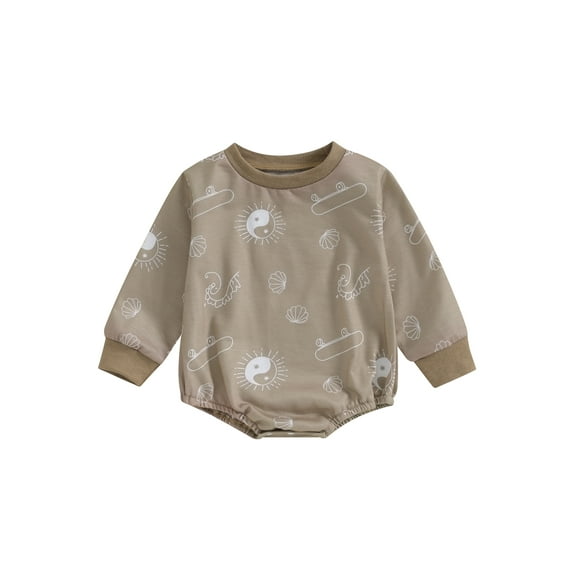 Wassery Baby Boys Girls Romper Sun Skateboard Print Long Sleeve Crew Neck Bodysuits 3 6 9 12 18 Months Newborn Spring Autumn Onesie Clothes