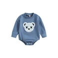 thumbnail image 1 of Wassery Baby Boys Girls Sweatshirt Rompers Toddler Bear Embroidery Long Sleeve Jumpsuit for Newborn Infant Fall Clothes, 1 of 9
