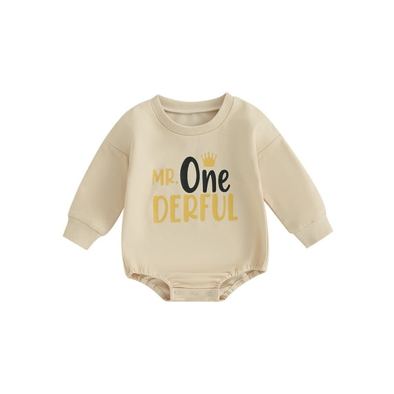 Wassery Baby Boys My 1st Birthday Outfit Long Sleeve Letter Print Sweatshirts Rompers Infant Onesie Jumpsuits Bodysuits Newborn Fall Clothes