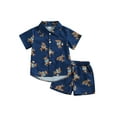 thumbnail image 1 of Wassery Baby Boys Summer Outfits Bear Print Short Sleeve Shirt Lapel Neck Tops and Elastic Shorts 2Pcs Toddler Casual Clothes Set 6M-4T, 1 of 9