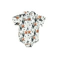 thumbnail image 1 of Wassery Baby Boys Summer Romper Clothes Short Sleeve Cow Print Shirt Jumpsuit Button Down Lapel Bodysuit Newborn Outfit 0-24M, 1 of 7