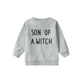 thumbnail image 1 of Wassery Baby Boys Sweatshirt Long Sleeve Crew Neck Letters Print Pullover Tops 6M 12M 18M 24M 3T Toddler Boys Halloween Clothes, 1 of 9