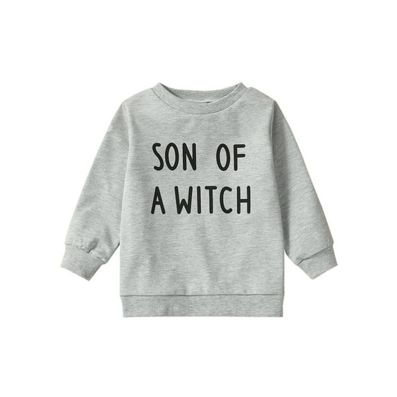 Wassery Baby Boys Sweatshirt Long Sleeve Crew Neck Letters Print Pullover Tops 6M 12M 18M 24M 3T Toddler Boys Halloween Clothes