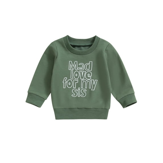 Wassery Baby Clothes Toddler Boys Girls Sweatshirts Long Sleeve Round Neck Letter Print Pullovers Infant Fall Loose Tops 6M-4T