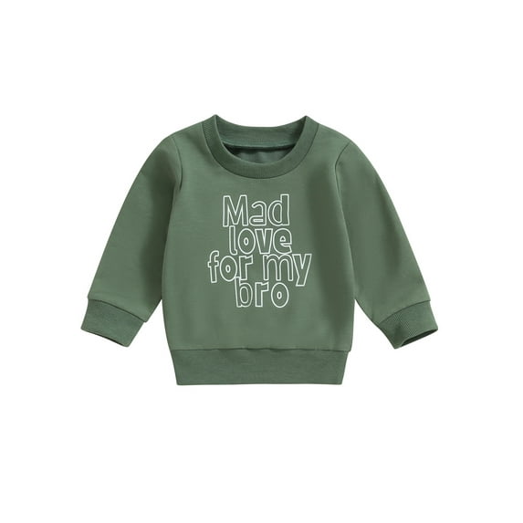 Wassery Baby Clothes Toddler Boys Girls Sweatshirts Long Sleeve Round Neck Letter Print Pullovers Infant Fall Loose Tops 6M-4T