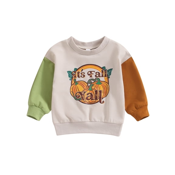 Wassery Baby Fall Sweatshirt 6M 12M 18M 24M 3T 4T Toddler Halloween Outfit for Boys Girls Long Sleeve Crew Neck Pumpkin/Turkey Print Pullover Tops