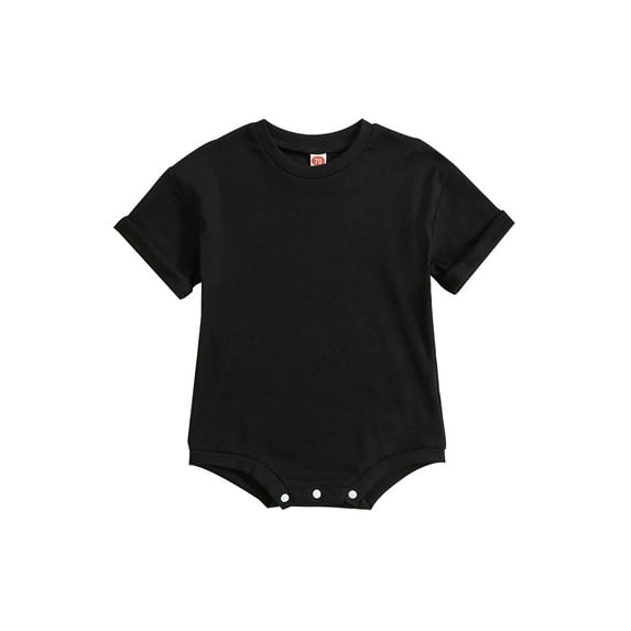 Wassery Baby Girls Boys Clothes 3M 6M 12M 18M Newborn Boy Girl Casual Jumpsuit Short Sleeve Romper Solid Color Crewneck Playsuit Infant Summer Outfits