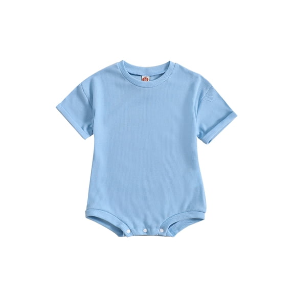 Wassery Baby Girls Boys Clothes 3M 6M 12M 18M Newborn Boy Girl Casual Jumpsuit Short Sleeve Romper Solid Color Crewneck Playsuit Infant Summer Outfits