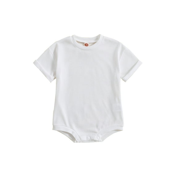 Wassery Baby Girls Boys Clothes 3M 6M 12M 18M Newborn Boy Girl Casual Jumpsuit Short Sleeve Romper Solid Color Crewneck Playsuit Infant Summer Outfits