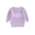 thumbnail image 1 of Wassery Baby Girls Boys Sweater Long Sleeve Crew Neck Letters Print Knitted Sweater 3M 6M 9M 12M 18M 24M Newborn Warm Knit Pullover Sweater Fall Winter Clothes for Infant Girls Boys, 1 of 9