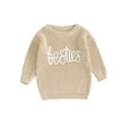 thumbnail image 1 of Wassery Baby Girls Boys Sweater Long Sleeve Crew Neck Letters Print Knitted Sweater 3M 6M 9M 12M 18M 24M Newborn Warm Knit Pullover Sweater Fall Winter Clothes for Infant Girls Boys, 1 of 9
