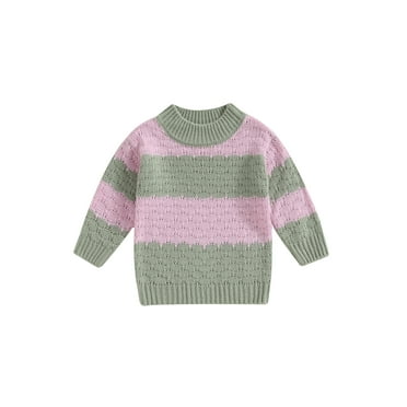 Wassery Baby Girls Knit Sweater Newborn Long Sleeve Crew Neck Knitted Sweater Infant Fall Winter Warm Knit Pullover Sweater