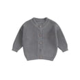 thumbnail image 1 of Wassery Baby Girls Knitted Cardigan Sweater 3M 6M 12M 18M Toddler Girls Long Sleeve Button Closure Knitted Tops Casual Warm Autumn Winter Clothes for Infant Girls, 1 of 8