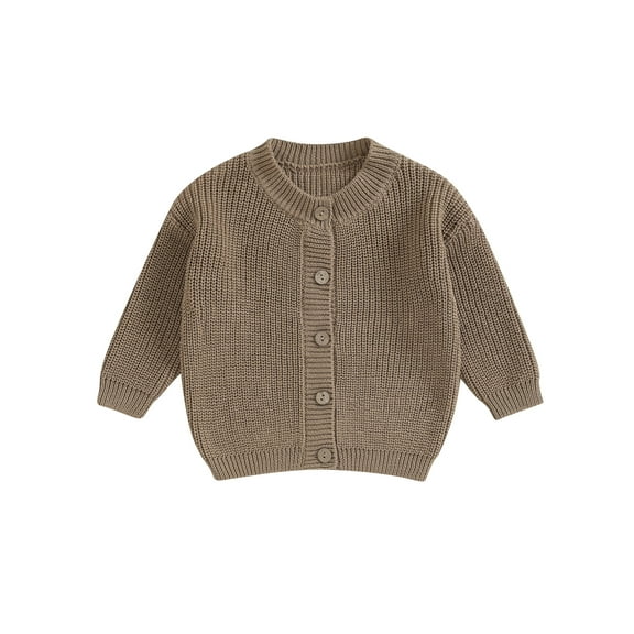 Wassery Baby Girls Knitted Cardigan Sweater 3M 6M 12M 18M Toddler Girls Long Sleeve Button Closure Knitted Tops Casual Warm Autumn Winter Clothes for Infant Girls