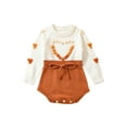 thumbnail image 1 of Wassery Baby Girls Knitting Jumpsuits Infant Autumn Winter Clothes Long Sleeve Contrast Color Heart Print Knit One Piece Romper Newborn Christmas Outfits 0-18M, 1 of 9