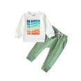 thumbnail image 1 of Wassery Big Brother Little Brother Matching Outfits Long Sleeve Letter Sweatshirt Tops + Sweatpants Set Toddler Fall Clothes, 1 of 9