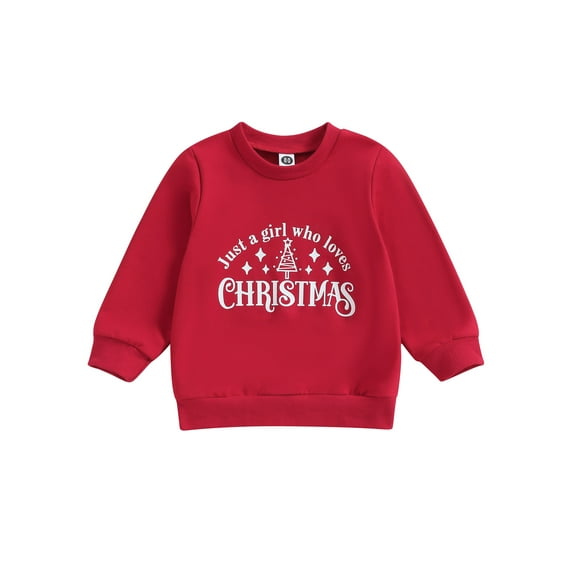 Wassery Christmas Baby Girl Boy Sweatshirt Tree/Santa/Coffee/Red Truck Print Pullover Sweaters Top 9M 12M 24M 3T 4T 5T Toddler Winter Christmas Clothes