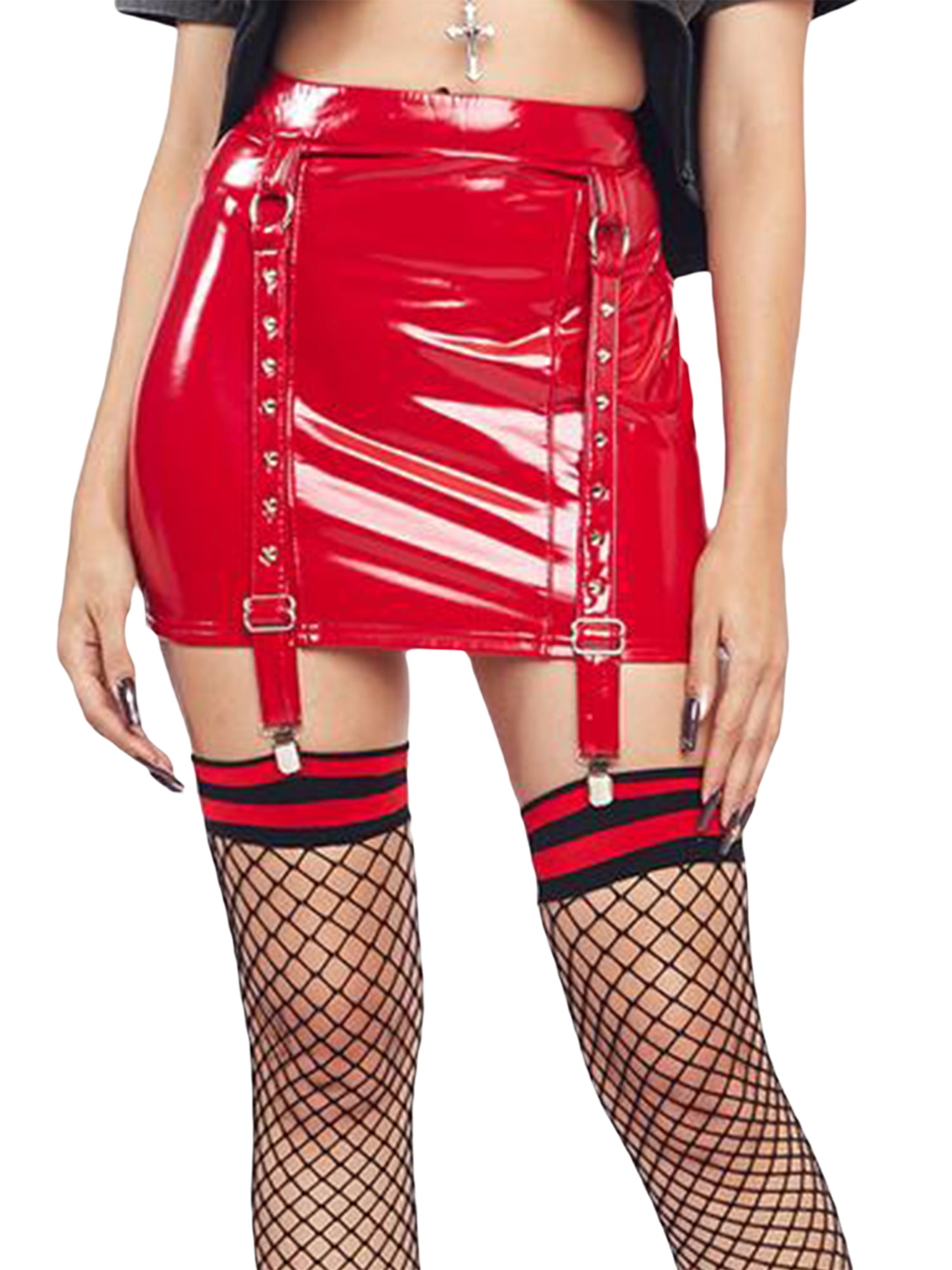 pencil skirt with garter belt Amazon.com: Lejafay Women's Wet Look PVC Leather Slim Pencil Skirt Bodycon  Micro Skirt Suspenders Garter Belt Garters Black Small: Clothing, Shoes &  Jewelry