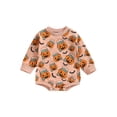 thumbnail image 1 of Wassery Infant Baby Boys Girls Halloween Clothes 6 12 18 24 Months Newborn Jumpsuit Long Sleeve Round Neck Pumpkin Print Bodysuit Pullovers Fall Casual Outfit 0-24M, 1 of 9