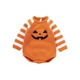 thumbnail image 1 of Wassery Infant Baby Boys Girls Halloween Knitted Sweater Long Sleeve Pumpkin Face Print Knit Pullover Newborn Fall Winter Warm Knitwear 0-18M, 1 of 9