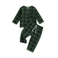 thumbnail image 1 of Wassery Infant Baby Christmas Outfits for Boys Girls Plaid Print Long Sleeve Button Tops Elastic Waist Pants Set Fall Loungewear Clothes 0-3 Years, 1 of 8