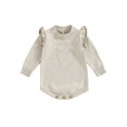 thumbnail image 1 of Wassery Infant Baby Girls Autumn Knit Rompers Newborn Long Sleeve Heart Print Bodysuits Fall Jumpsuits 0-24 Months, 1 of 9