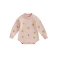 thumbnail image 1 of Wassery Infant Baby Girls Boys Knitted Romper Fall Clothes Stars Print Long Sleeve Bodysuits 6M 9M 12M 18M Newborn Jumpsuit Outfit 0-18M, 1 of 8