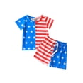 thumbnail image 1 of Wassery Infant Baby Girls Boys Pants Set 6M 12M 18M 24M 3T Toddle Boy Girl Casual Clothes Short Sleeves Round Neck Tops Summer Drawstring Pants, 1 of 8