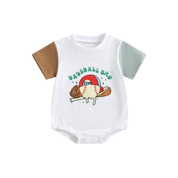Wassery Infant Baby Girls Boys Romper Tops 3 6 12 18 Months Sister Brother Summer Clothes Short Sleeve Round Neck Letters Print Short Jumpsuit 0-18M