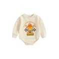 thumbnail image 1 of Wassery Infant Baby Girls Halloween Costume 6M 12M 18M 24M Newborn Girl Jumpsuit Long Sleeve Round Neck Letters Pumpkin Print Pullovers Bodysuit Fall Casual Clothes 0-24M, 1 of 8