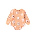 thumbnail image 1 of Wassery Infant Baby Girls Outfits Long Sleeve Daisy Print Romper Sweatshirt 6 12 18 24 Months Newborn Spring Autumn Jumpsuit Clothes, 1 of 7