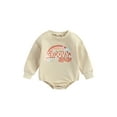 thumbnail image 1 of Wassery Infant Baby Girls Sweatshirts Rompers Long Sleeve Crew Neck Letter Print Pullovers Bodysuits 6M 12M 18M Newborn Girl Fall Jumpsuit, 1 of 9