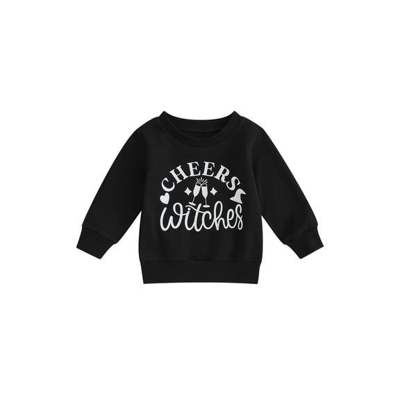 Wassery Infant Baby Halloween Clothes for Boys Girls Toddler Autumn Winter Sweatshirts Long Sleeve Round Neck Pumpkin Spider Web Letter Print Pullovers Tops Halloween Costume 6M-4Y