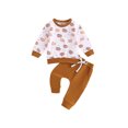 thumbnail image 1 of Wassery Infant Baby Halloween Clothes Pumpkin Print Long Sleeve Sweatshirt and Elastic Pants Set Toddler 2 Piece Fall Outfit Set, 1 of 8
