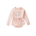 thumbnail image 1 of Wassery Infant Girls Ribbed Sweater Romper Baby Girls Clothes Long Sleeve Crew Neck Floral Embroidery Jumpsuits 6 9 12 18 24 Months Newborn Fall Bodysuit, 1 of 9