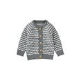 thumbnail image 1 of Wassery Infant Spring Autumn Knitted Cardigan Baby Boys Girls Round Collar Long Sleeve Dot Print Single-breasted Sweaters Cardigan Casual Thick Knitwear Outwear Tops 0-18 Months, 1 of 8