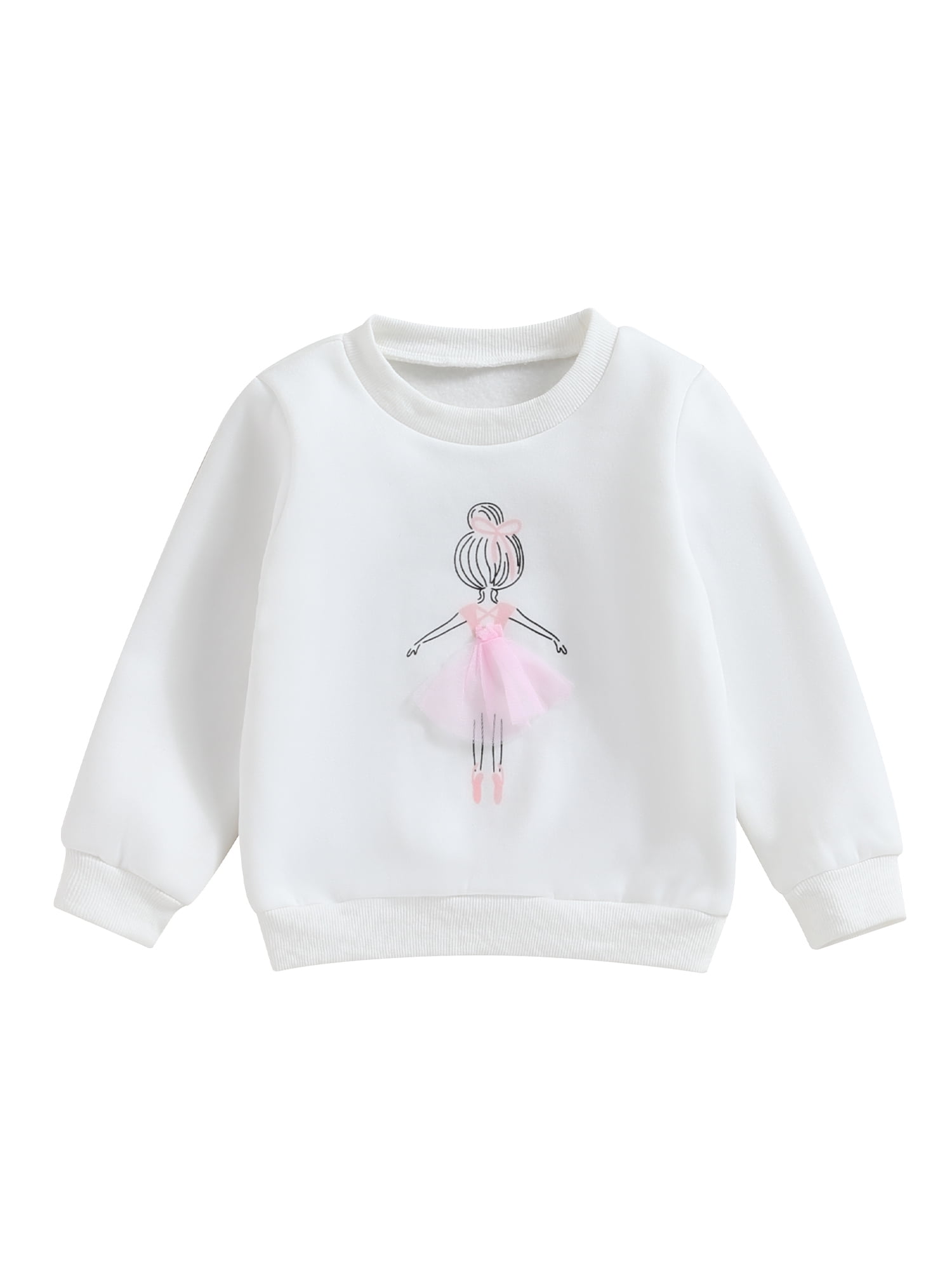 Wassery Kids Baby Girl Sweatshirt Trendy Girl Print Round Neck Long