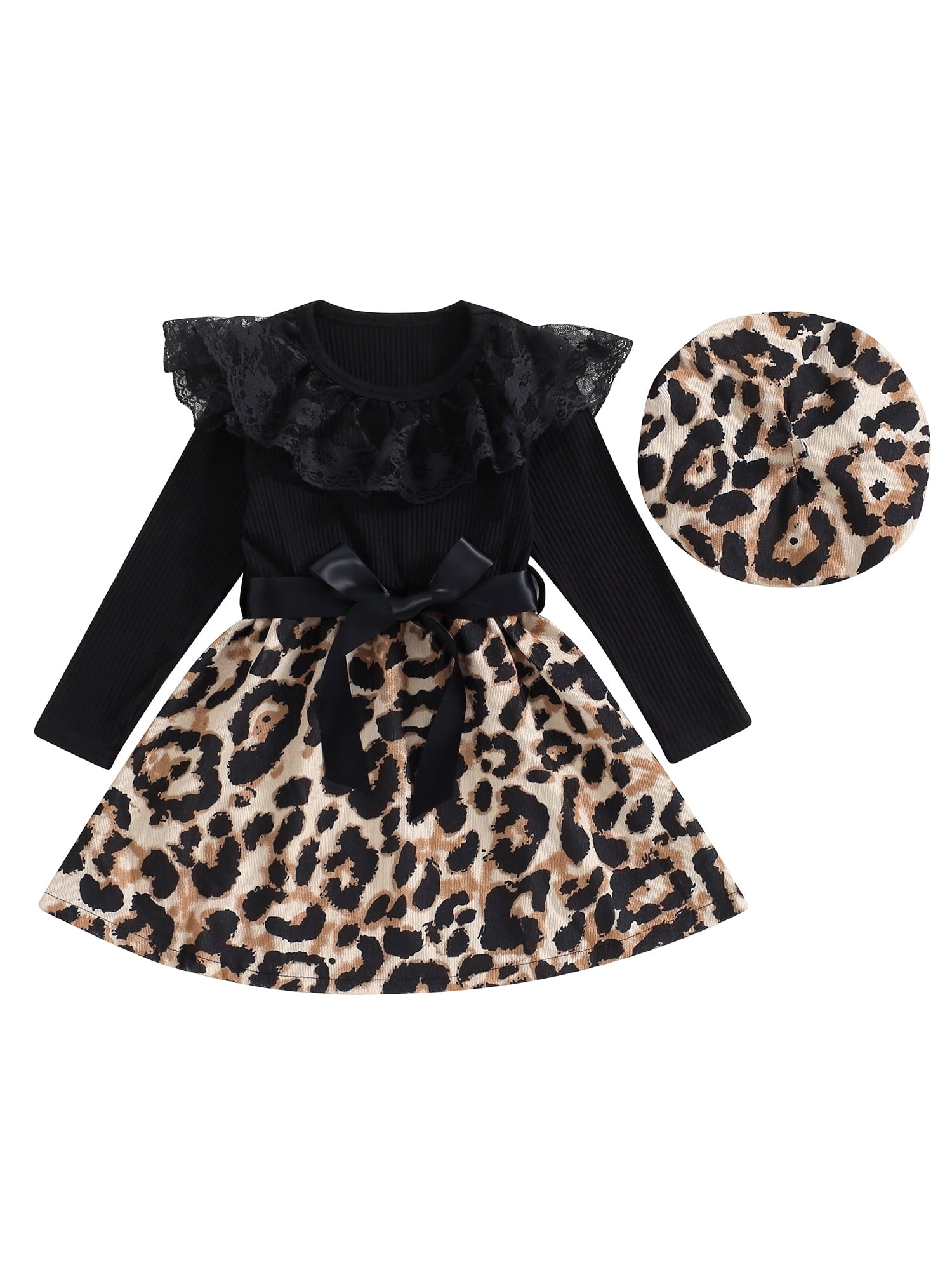 Wassery Kids Girl Fall Dress Toddler Spring Casual Dress Long Sleeves