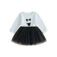 thumbnail image 1 of Wassery Kids Girls Halloween Dress Clothes 6M 1T 2T 3T 4T Children Girls Long Sleeve Face Print Tulle Dress Children Halloween Clothing Costume for Toddler Girls, 1 of 9